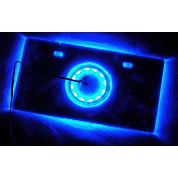 アクリル ナンバー プレート ブルー光る 12 LED 搭載 フレーム ホルダー バイク 車用 12...