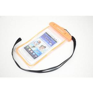 選べる8色 スマホ防水ケース 蓄光 夜光 カバー ネックストラップ 【ADVANTAGE】 iPhone6 PLUS GALAXY アウトドア キャンプ 海 山 プール(オレンジ）