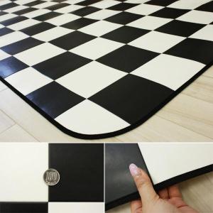 生地サンプル ダイニングラグ チェッカー603...の詳細画像1