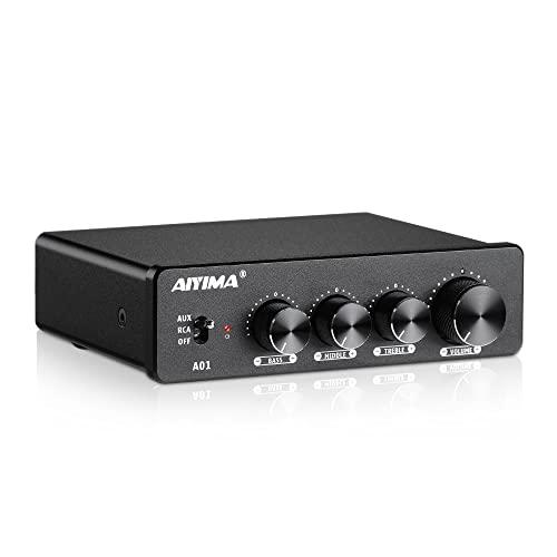 AIYIMA A01 2.0/2.1 チャンネルアンプ 100W*2 パワーアンプ RCA&amp;AUX ...