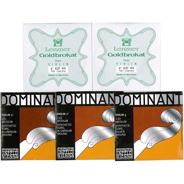 バイオリン4/4弦セット( E:ゴールドブラカット A.D.G ドミナント) (E線 0.27ループ...