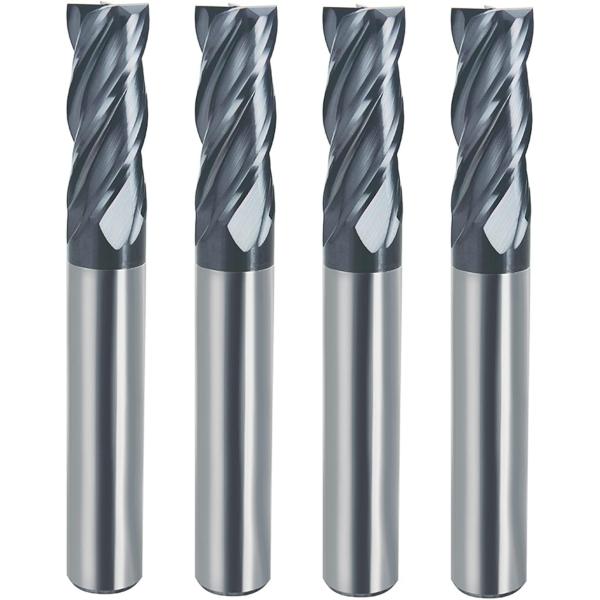 Kimlonton超硬 スクエア エンドミル 4刃 TiAlNコート スパイラルフルート エンドミル...