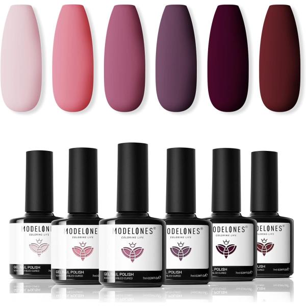 Modelones カラージェル ジェルネイル カラージェルセット ポリッシュ ネイルジェル 赤、ピ...