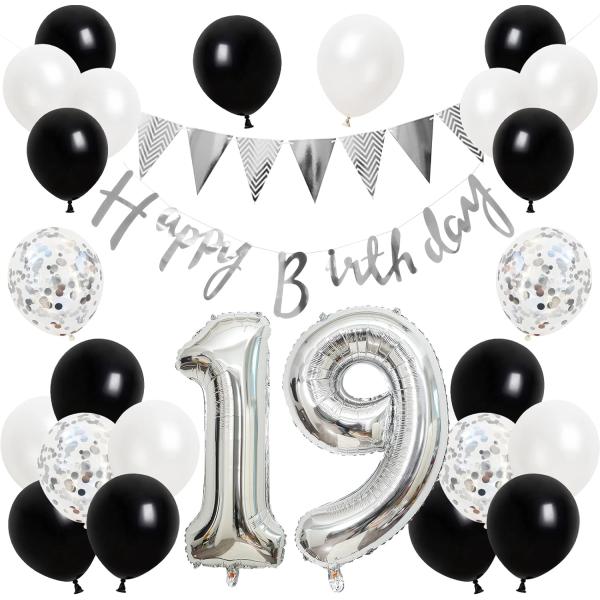 誕生日 バルーン 風船セット 飾り付け 19歳 happy birthday ガーランド バースデー...