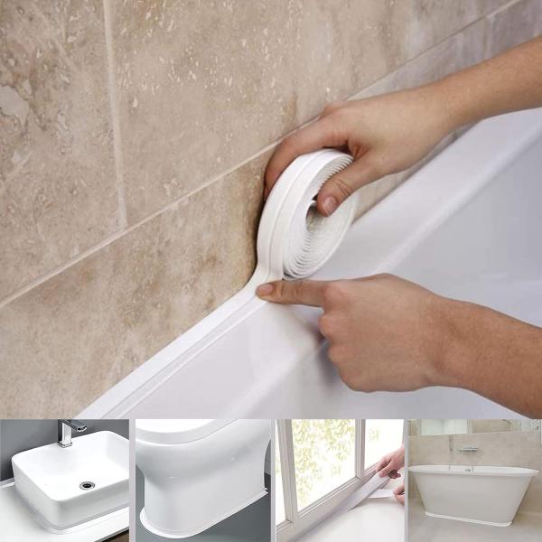 TINYMATCH 防水テープ 隙間テープ 防カビテープ 洗面所 水はね防止 キッチン 浴槽まわり ...