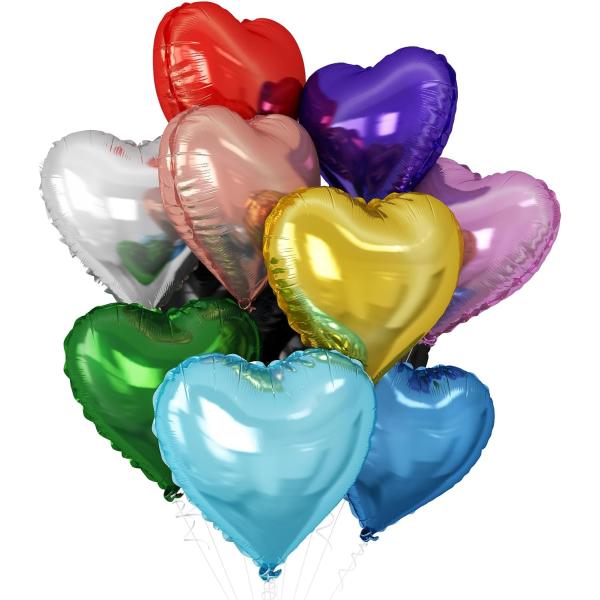 BTZO 風船 バルーン ハート型 10個セット アルミ風船 アソート 18インチ 飾り付け バレン...