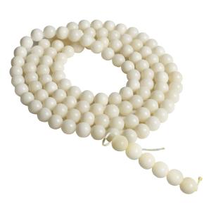 菩提樹の実 数珠ネックレス 白 大玉 直径1.4cm×108珠+6珠 開運 お守り ラッキーアクセサリーの商品画像