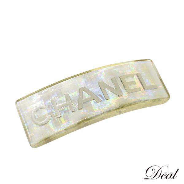 CHANEL シャネル ロゴ バレッタ メタリックシルバー 97P レディース バレッタ