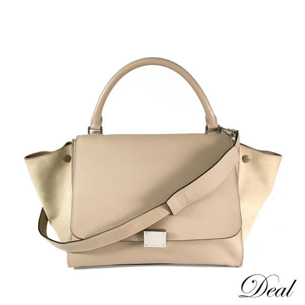 CELINE セリーヌ トラペーズ ミディアム 2way レザー 169542 ベージュ レディース...