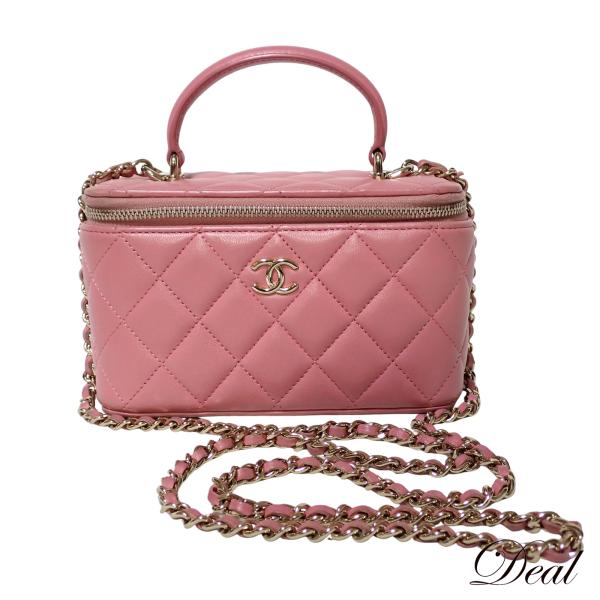 CHANEL シャネル マトラッセ チェーン バニティ AP2199 ピンク ゴールド金具 ピンク ...