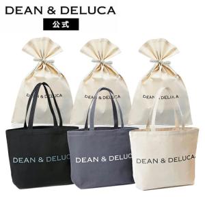 ディーンアンドデルーカ トートバッグ ナチュラル/ブラック/チャコールグレー Lラッピング DEAN & DELUCA トートバッグ 大容量