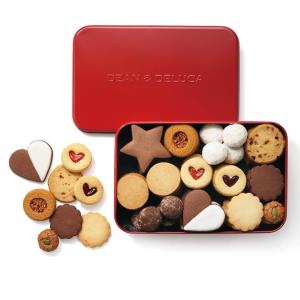 クッキー缶 2022 クリスマス ホリデー ギフト お歳暮 焼き菓子 詰め合わせ おしゃれ ディーンアンドデルーカ ホリデークッキー缶RED