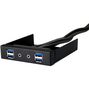 送料無料 SilverStone 3.5インチベイ用 USB3.0×4&オーディオポートキット ブラック SST-FP32B-E  【 日本正規代理店品 】  (沖縄離島送料別途)