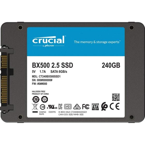 送料無料Crucial 内蔵SSD BX500SSD1 シリーズ 2.5インチ SATA 6Gbps...