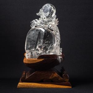水晶 鳳凰 彫物 虹入り パワーストーン 風水...の詳細画像2