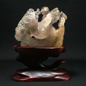 ルチルクォーツ 水晶 鳳凰 彫物 虹入り パワ...の詳細画像3