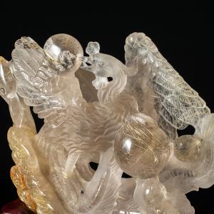 ルチルクォーツ 水晶 鳳凰 彫物 虹入り パワ...の詳細画像5