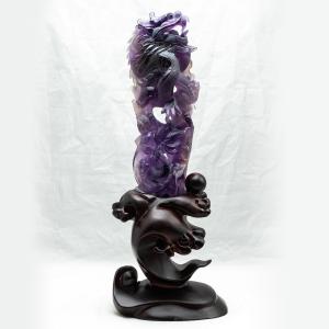 アメジスト 紫水晶 龍 彫物 風水 開運祈願 ...の詳細画像1