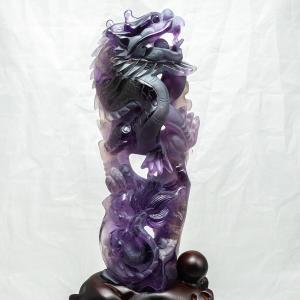アメジスト 紫水晶 龍 彫物 風水 開運祈願 ...の詳細画像3