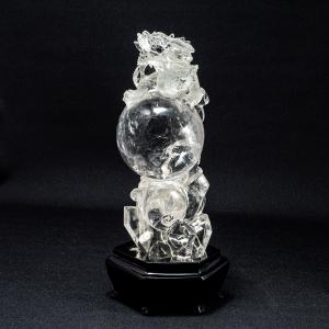 水晶 龍 彫物 虹入り パワーストーン 風水 開運祈願 金運祈願 開運 金運 財産運 出世運 幸福 成功 天然石