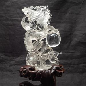水晶 龍 彫物 風水 開運祈願 金運祈願 開運 金運 財産運 出世運 幸福 成功 高品質 パワーストーン 天然石