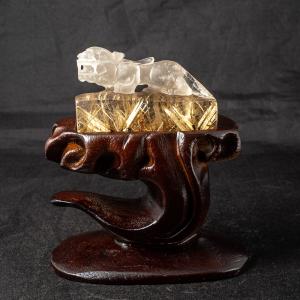 シトリン 龍 彫物 黄水晶 パワーストーン 開運祈願 商売繁盛