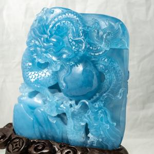 アクアマリン 龍 置物 風水 開運祈願 金運祈...の詳細画像4