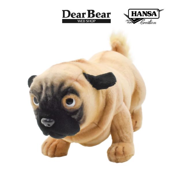 BH2630 パグ HANSA　ぱぐ いぬ イヌ 犬 ぬいぐるみ リアル