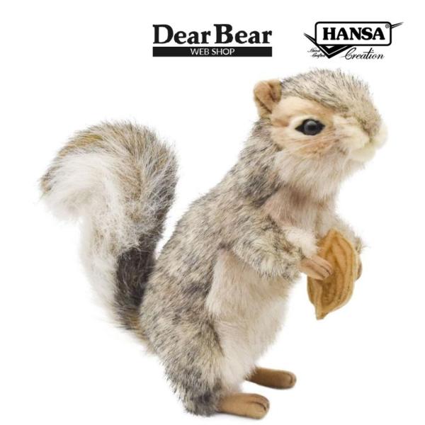 BH4841 ハイイロリス HANSA　はいいろりす 栗鼠 ぬいぐるみ リアル