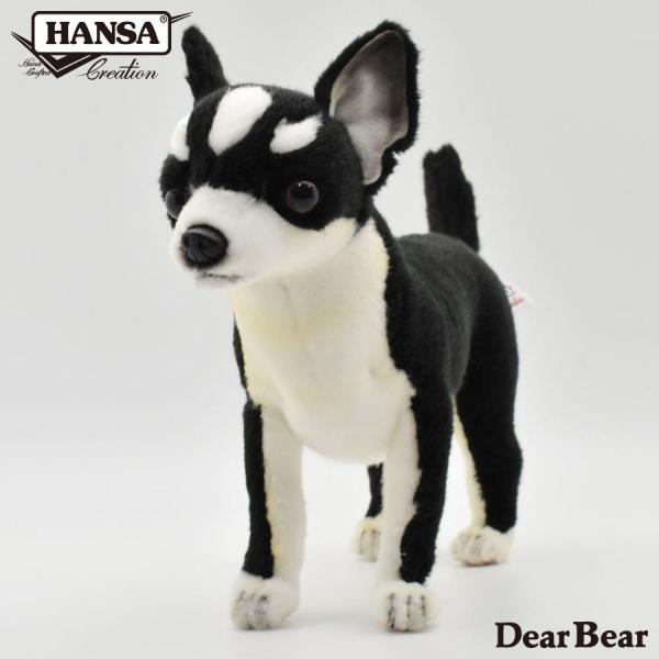 BH6367 チワワ ブラック HANSA　ちわわ くろ 黒 イヌ いぬ 犬 ぬいぐるみ リアル