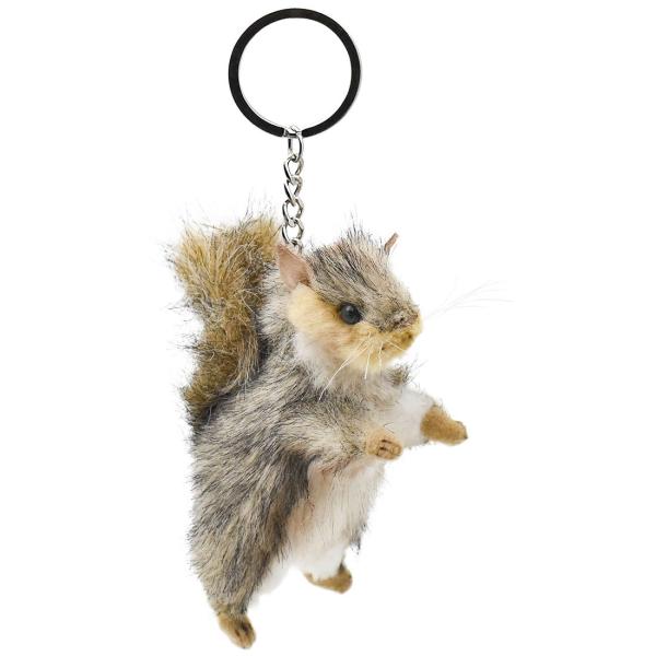 BH6465 ハイイロリス キーチェーン HANSA　はいいろりす 灰色栗鼠 キーホルダー リアル