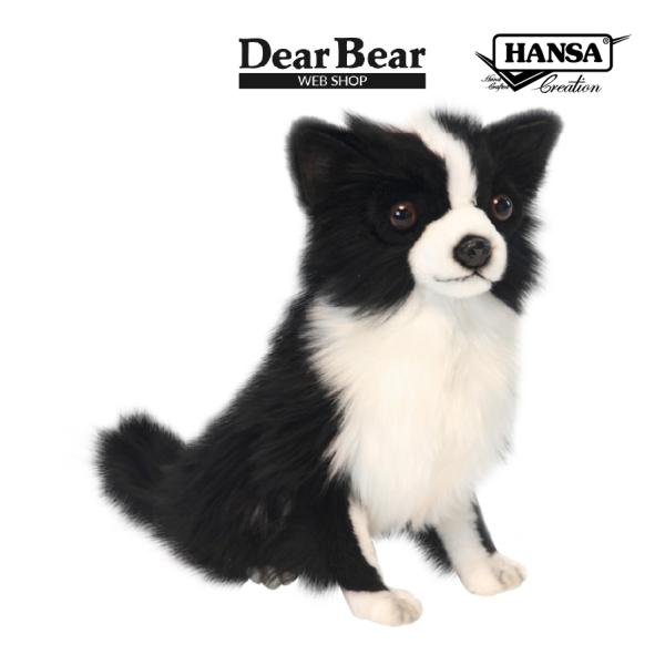 BH6504 チワワ ブラック HANSA　ちわわ くろ 黒 いぬ イヌ 犬 ぬいぐるみ リアル