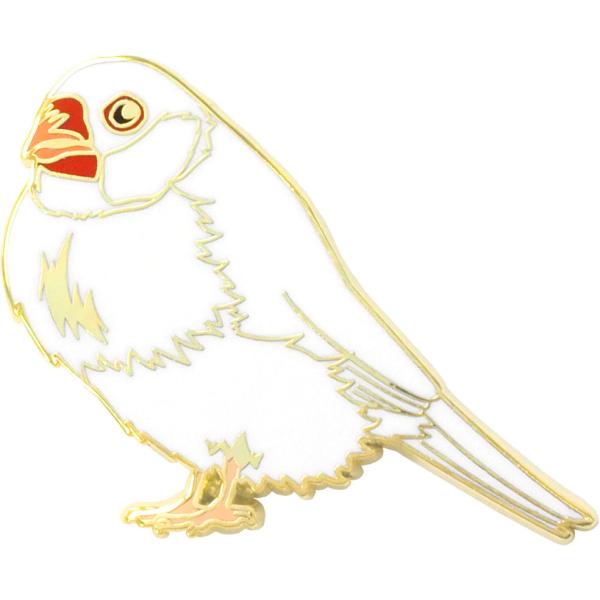 ピンズ ハクブンチョウ 動物 ピンバッジ ブローチ 白文鳥 とり トリ 鳥 プレゼント アニマルフレ...