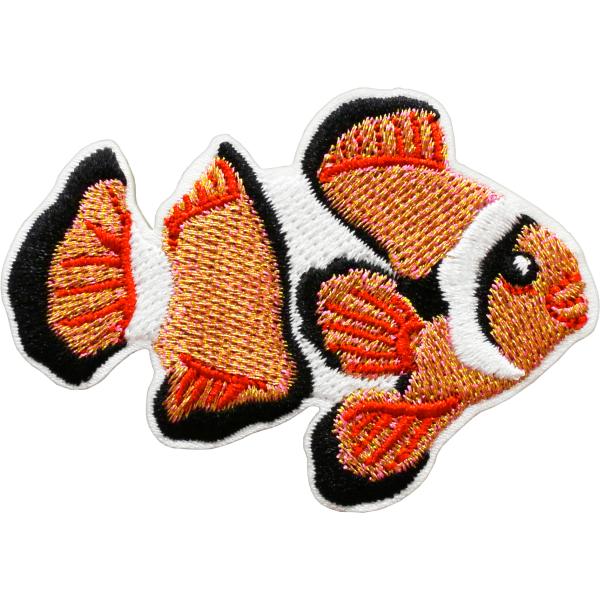 ステッカーワッペン カクレクマノミ 動物 刺繍 魚 プレゼント アニマルフレンズ