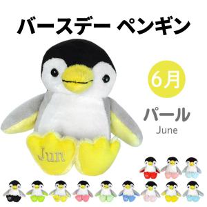 ぬいぐるみ バースデーペンギン６月 パール 誕生日 プレゼント アニマルフレンズ｜dearbear