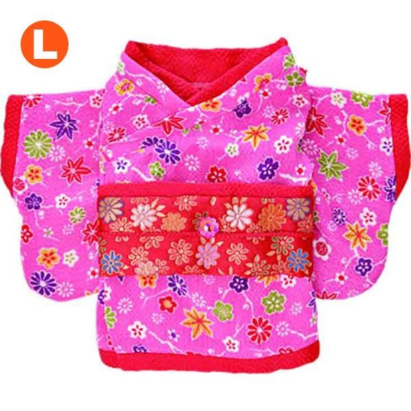 ぬいぐるみ 洋服 キモノ ピンク L 春夏秋冬 ベアウェア 着せ替え ぬい服 プレゼント  着物 七...