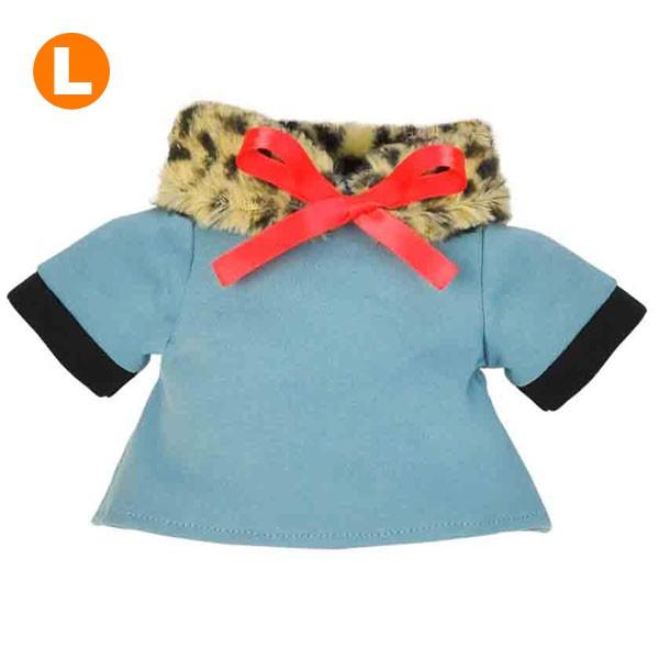 ぬいぐるみ 洋服 ワンピース ブルー L 秋冬 ベアウェア 着せ替え ぬい服 プレゼント フェイクフ...