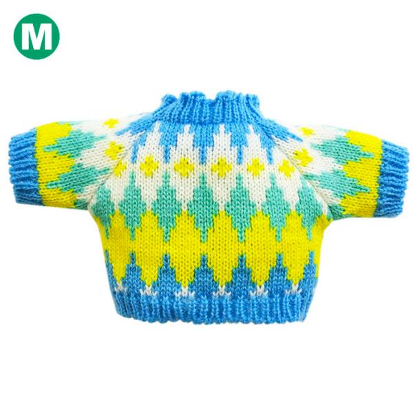 ぬいぐるみ 洋服 セーター ライトブルー M 秋冬 ベアウェア 着せ替え ぬい服 プレゼント