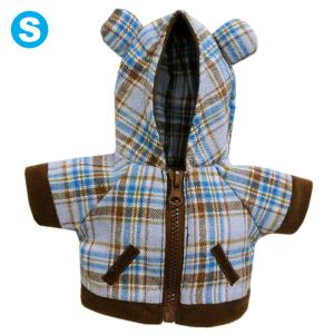 べアウェア パーカー ベア チェックブルー Ｓ ぬいぐるみ
