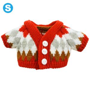 新作べアウェア ニットカーディガン レッド Ｓ ぬいぐるみ