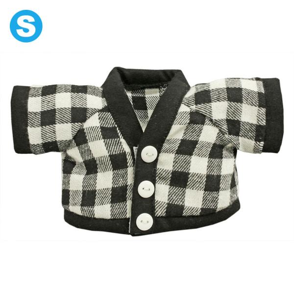 ぬいぐるみ 洋服 カーディガン ギンガムチェック ブラック  S 秋冬24新作 ベアウェア 着せ替え...