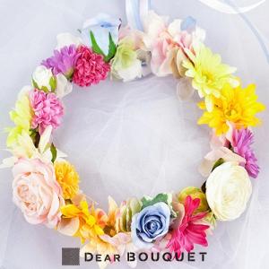 花冠 花かんむり カラフル ウェディング ヘッドドレス 結婚式 ブライダル 前撮り かわいい｜dearbouquet