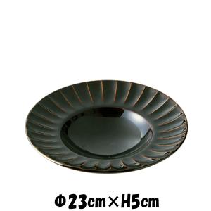 大陸　ブラック23プレート　黒い陶器磁器の食器　おしゃれな業務用洋食器　お皿大皿平皿