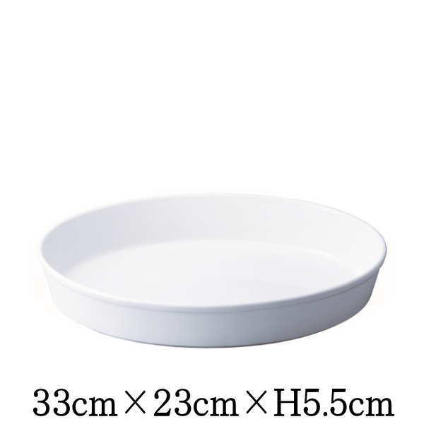 Buffet　33cmオーバルベーカー　オーブン対応グラタン皿ドリア皿　白い陶器磁器の耐熱食器　おし...