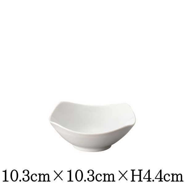 SQ10cmボール　白い陶器磁器の食器　おしゃれな業務用洋食器　スクエア　お皿中皿深皿