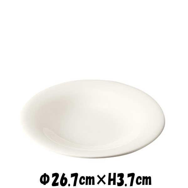 NeoPlus　MOON27cm深皿　白い陶器磁器の食器　おしゃれな業務用洋食器　お皿大皿深皿
