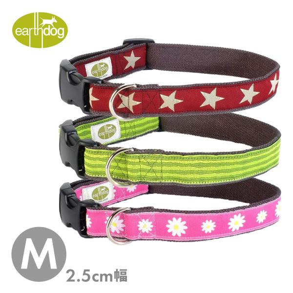 アースドッグ デコラティブヘンプ アジャスタブルカラー 2.5cm幅 M ワンタッチカラー 中型犬 ...