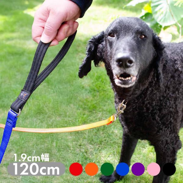 ルパイン ベーシックソリッズ クッション付きハンドルリード 1.9cm幅 120cm 中型犬 ナイロ...