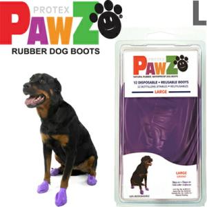 大型犬 ブーツ PAWZ ラバードッグブーツ L 12枚入 4本足3回分 パープル ポウズ パウズ ...