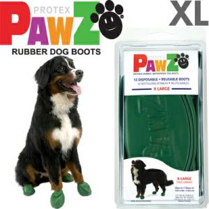 大型 超大型犬 ブーツ PAWZ ラバードッグブーツ XL 12枚入 4本足3回分 グリーン ポウズ...